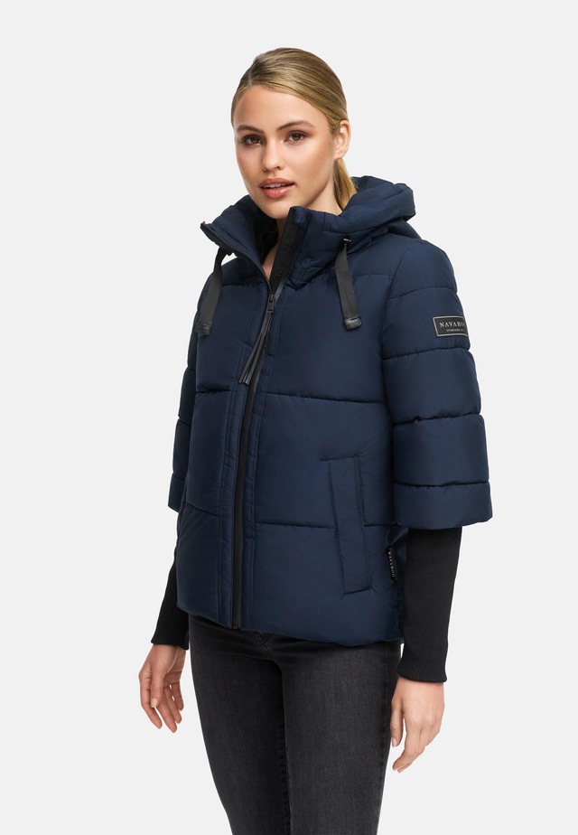 Navahoo Steppjacke »Lotusherz XIV« mit Kapuze Warme gesteppte Winterjacke mit Rippstrickärmeln
