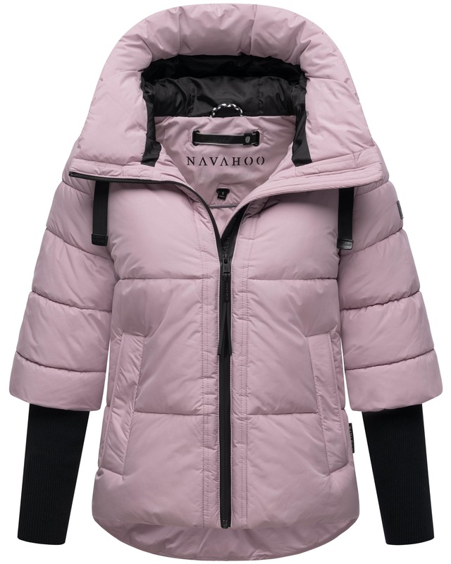 Navahoo Steppjacke »Lotusherz XIV« mit Kapuze Warme gesteppte Winterjacke mit Rippstrickärmeln