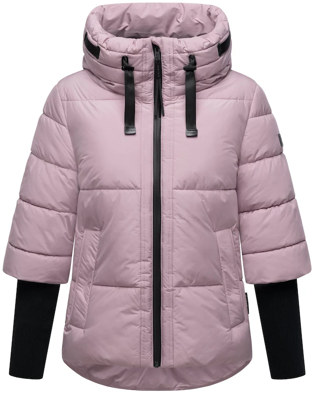Navahoo Steppjacke »Lotusherz XIV« mit Kapuze Warme gesteppte Winterjacke mit Rippstrickärmeln