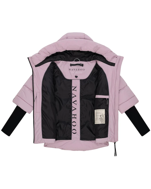 Navahoo Steppjacke »Lotusherz XIV« mit Kapuze Warme gesteppte Winterjacke mit Rippstrickärmeln