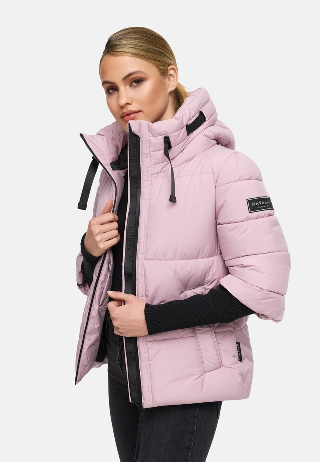 Navahoo Steppjacke »Lotusherz XIV« mit Kapuze Warme gesteppte Winterjacke mit Rippstrickärmeln