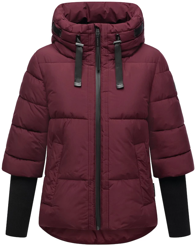 Navahoo Steppjacke »Lotusherz XIV« mit Kapuze Warme gesteppte Winterjacke mit Rippstrickärmeln