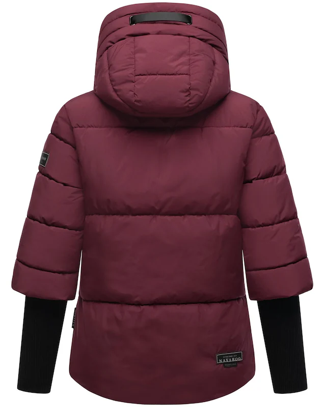 Navahoo Steppjacke »Lotusherz XIV« mit Kapuze Warme gesteppte Winterjacke mit Rippstrickärmeln
