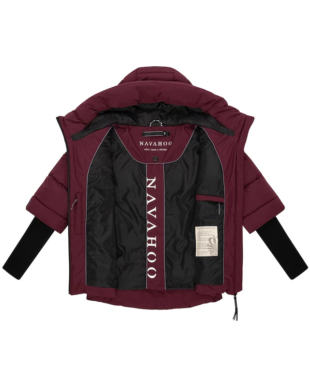 Navahoo Steppjacke »Lotusherz XIV« mit Kapuze Warme gesteppte Winterjacke mit Rippstrickärmeln