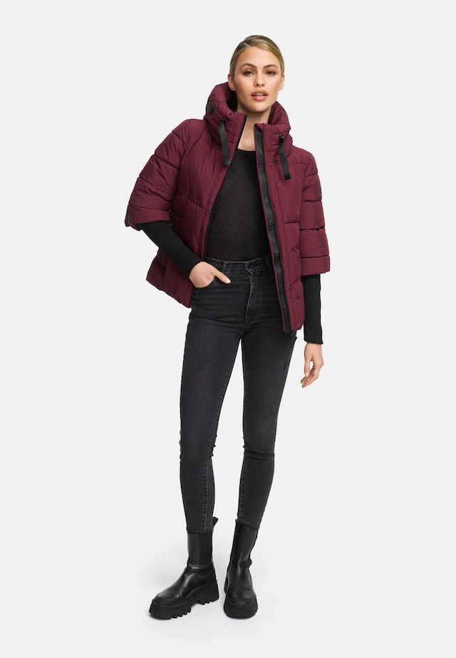 Navahoo Steppjacke »Lotusherz XIV« mit Kapuze Warme gesteppte Winterjacke mit Rippstrickärmeln