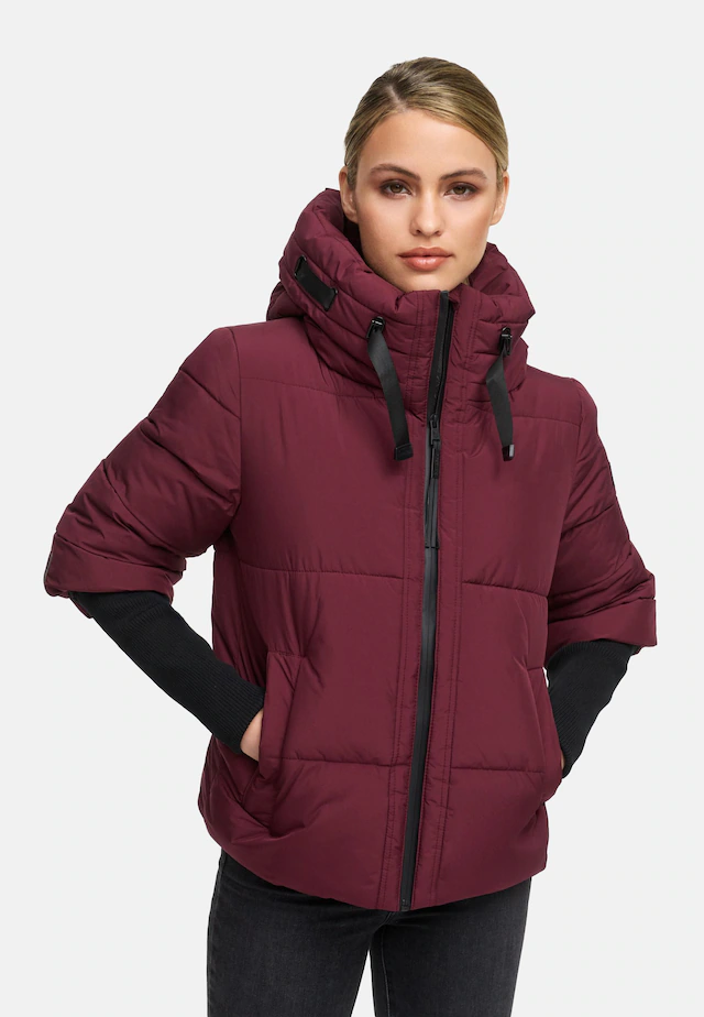 Navahoo Steppjacke »Lotusherz XIV« mit Kapuze Warme gesteppte Winterjacke mit Rippstrickärmeln