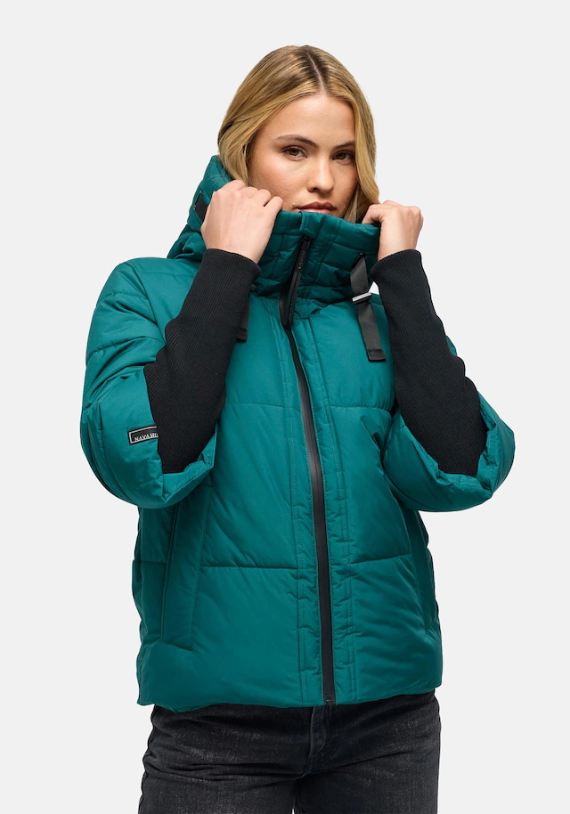 Navahoo Steppjacke »Lotusherz XIV« mit Kapuze Warme gesteppte Winterjacke mit Rippstrickärmeln