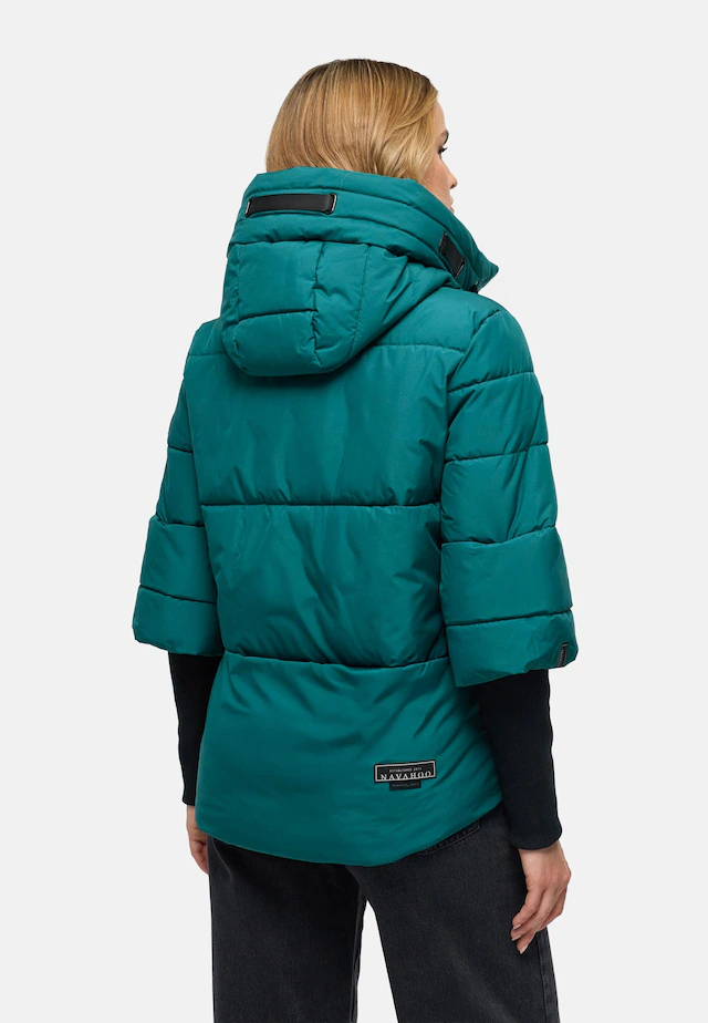 Navahoo Steppjacke »Lotusherz XIV« mit Kapuze Warme gesteppte Winterjacke mit Rippstrickärmeln