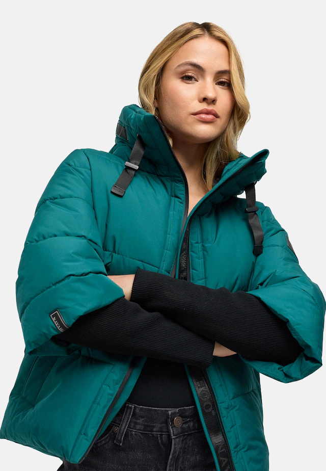 Navahoo Steppjacke »Lotusherz XIV« mit Kapuze Warme gesteppte Winterjacke mit Rippstrickärmeln