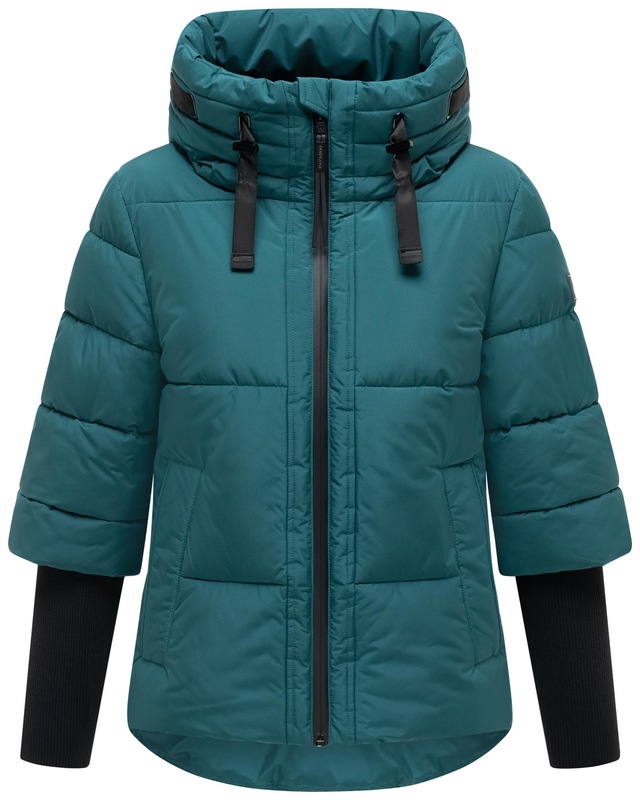 Navahoo Steppjacke »Lotusherz XIV« mit Kapuze Warme gesteppte Winterjacke mit Rippstrickärmeln