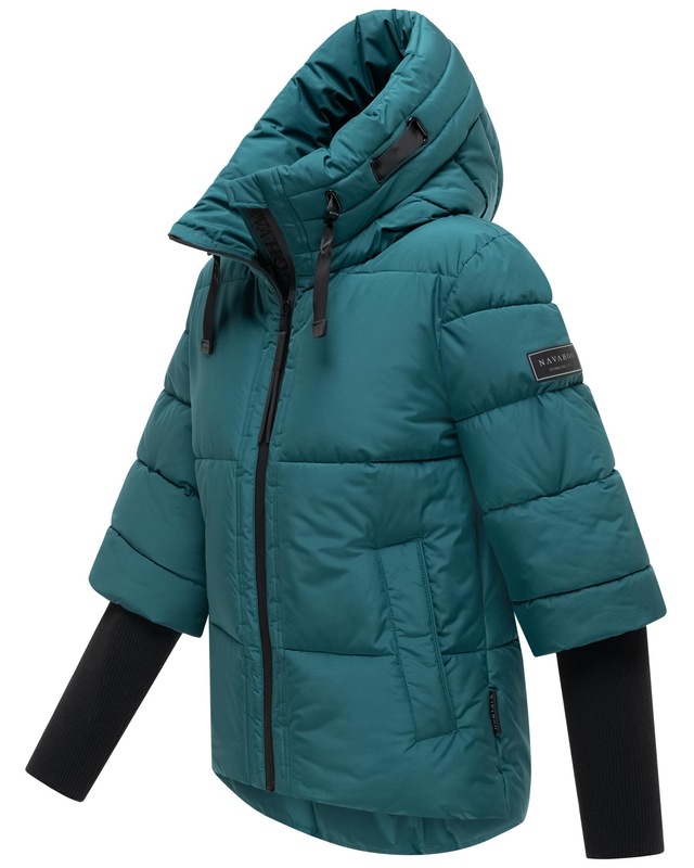 Navahoo Steppjacke »Lotusherz XIV« mit Kapuze Warme gesteppte Winterjacke mit Rippstrickärmeln