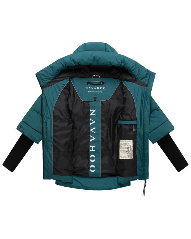 Navahoo Steppjacke »Lotusherz XIV« mit Kapuze Warme gesteppte Winterjacke mit Rippstrickärmeln