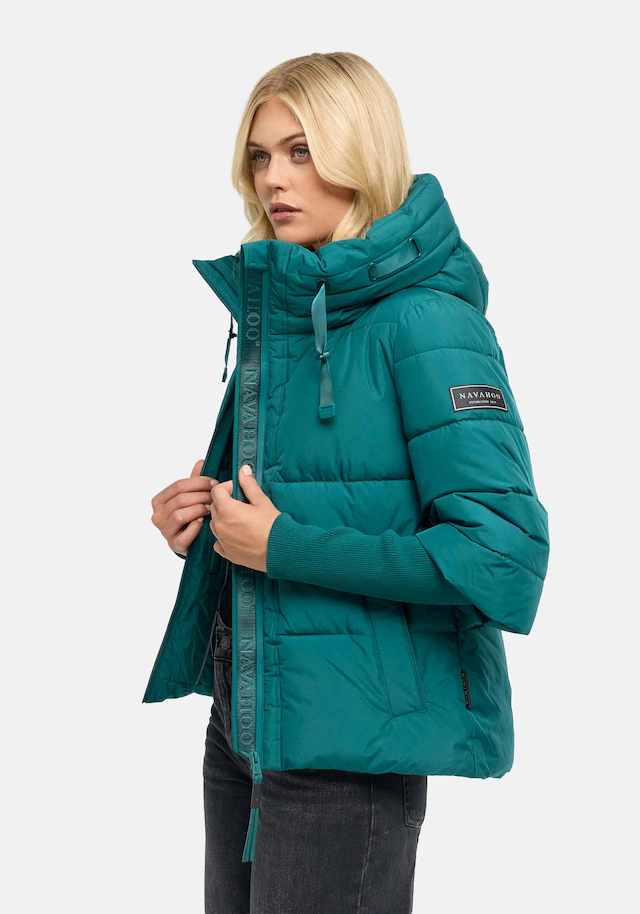 Navahoo Steppjacke »Lotusherz XIV« mit Kapuze Warme gesteppte Winterjacke mit Rippstrickärmeln