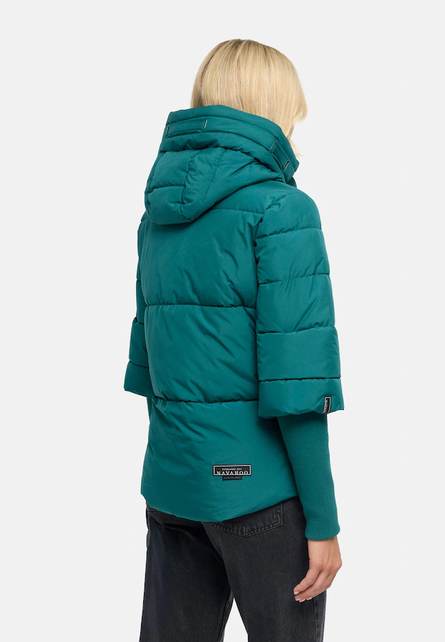 Navahoo Steppjacke »Lotusherz XIV« mit Kapuze Warme gesteppte Winterjacke mit Rippstrickärmeln
