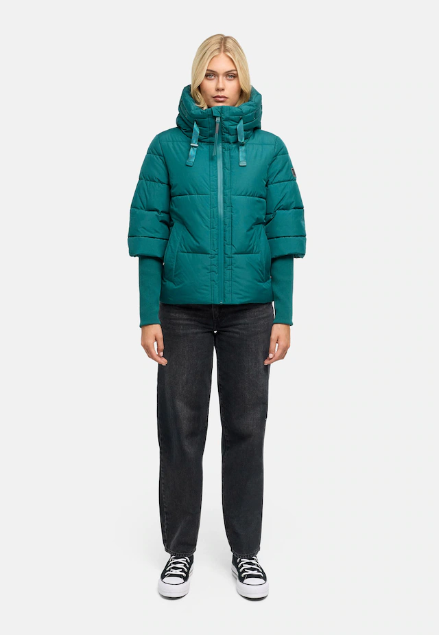 Navahoo Steppjacke »Lotusherz XIV« mit Kapuze Warme gesteppte Winterjacke mit Rippstrickärmeln