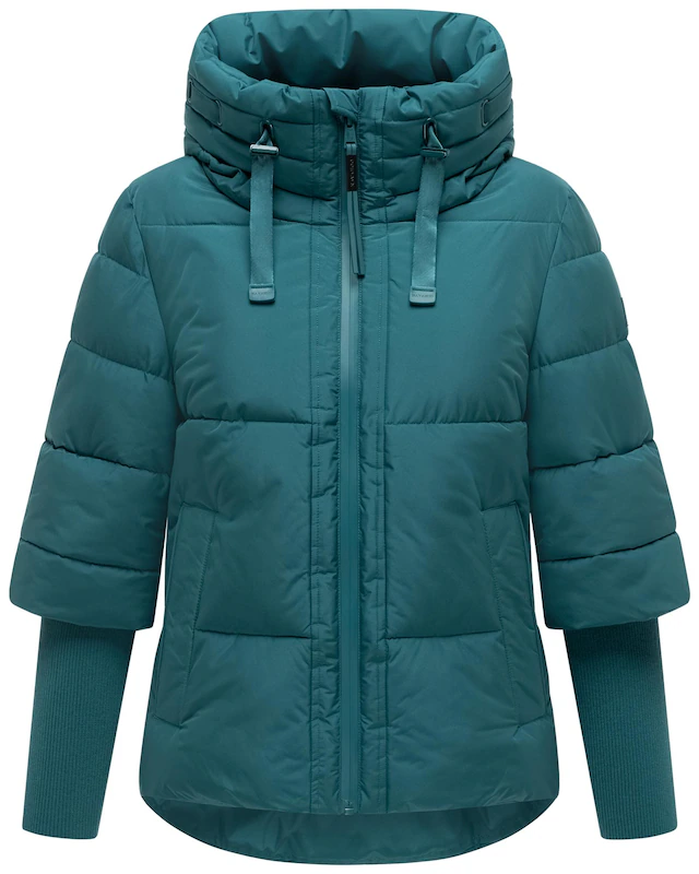 Navahoo Steppjacke »Lotusherz XIV« mit Kapuze Warme gesteppte Winterjacke mit Rippstrickärmeln