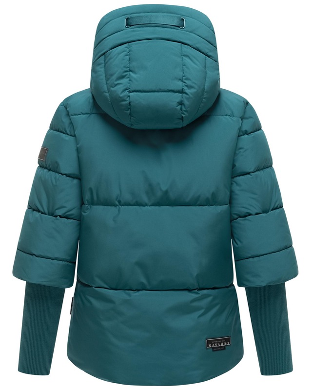 Navahoo Steppjacke »Lotusherz XIV« mit Kapuze Warme gesteppte Winterjacke mit Rippstrickärmeln