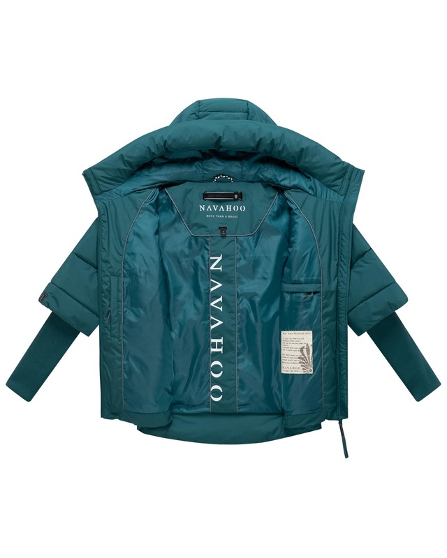 Navahoo Steppjacke »Lotusherz XIV« mit Kapuze Warme gesteppte Winterjacke mit Rippstrickärmeln