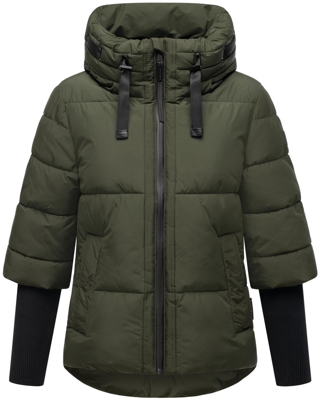Navahoo Steppjacke »Lotusherz XIV« mit Kapuze Warme gesteppte Winterjacke mit Rippstrickärmeln