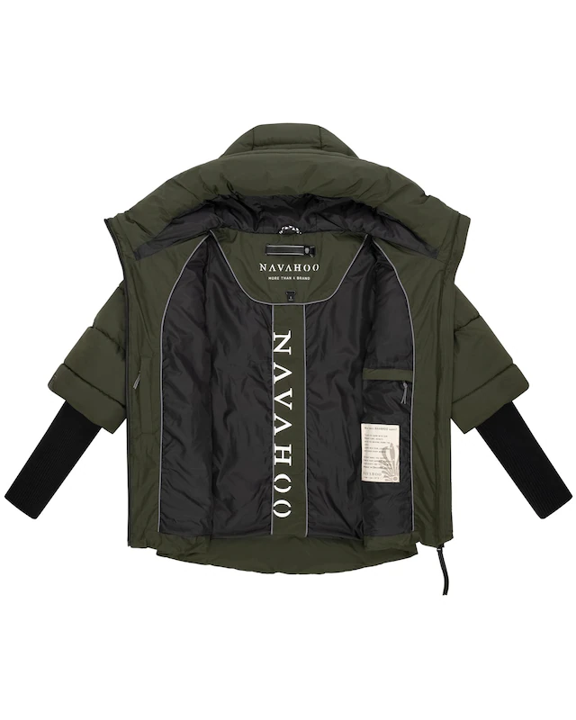 Navahoo Steppjacke »Lotusherz XIV« mit Kapuze Warme gesteppte Winterjacke mit Rippstrickärmeln