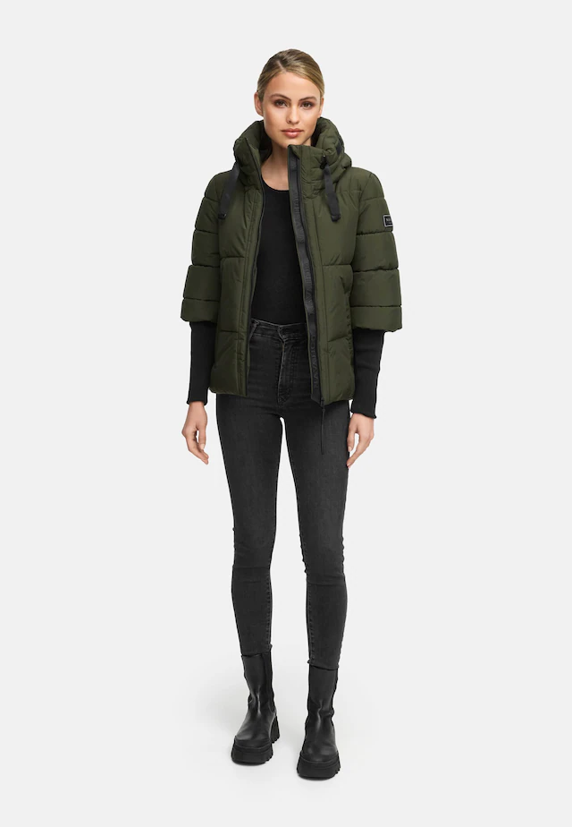 Navahoo Steppjacke »Lotusherz XIV« mit Kapuze Warme gesteppte Winterjacke mit Rippstrickärmeln