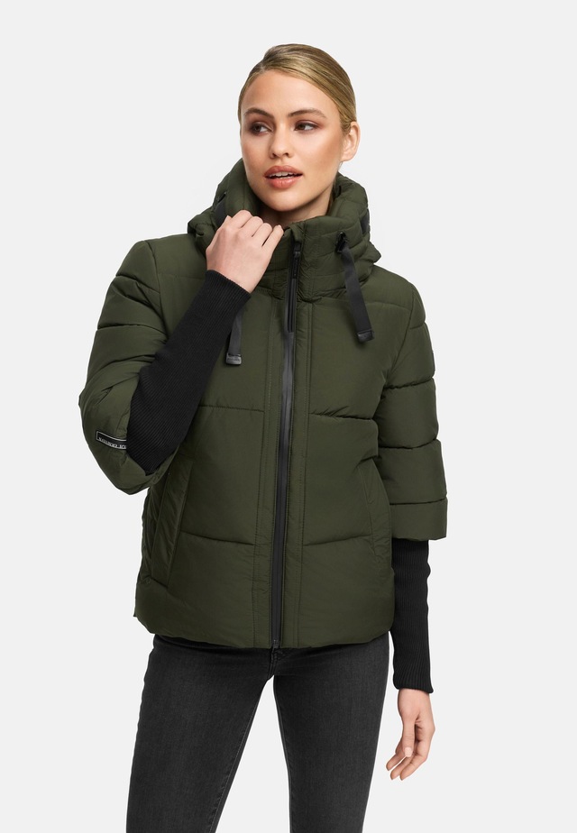 Navahoo Steppjacke »Lotusherz XIV« mit Kapuze Warme gesteppte Winterjacke mit Rippstrickärmeln