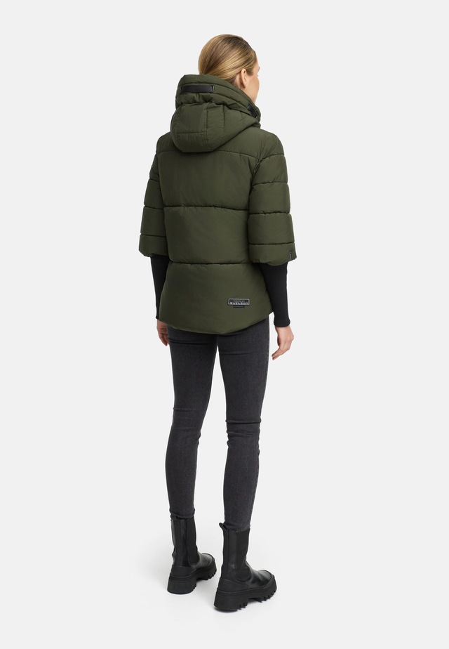 Navahoo Steppjacke »Lotusherz XIV« mit Kapuze Warme gesteppte Winterjacke mit Rippstrickärmeln