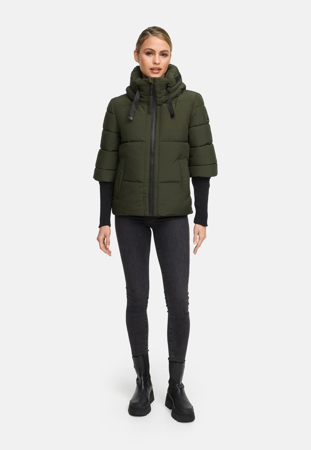 Navahoo Steppjacke »Lotusherz XIV« mit Kapuze Warme gesteppte Winterjacke mit Rippstrickärmeln