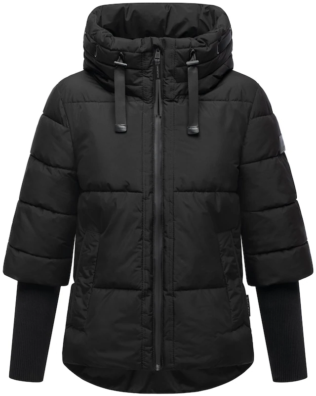 Navahoo Steppjacke »Lotusherz XIV« mit Kapuze Warme gesteppte Winterjacke mit Rippstrickärmeln