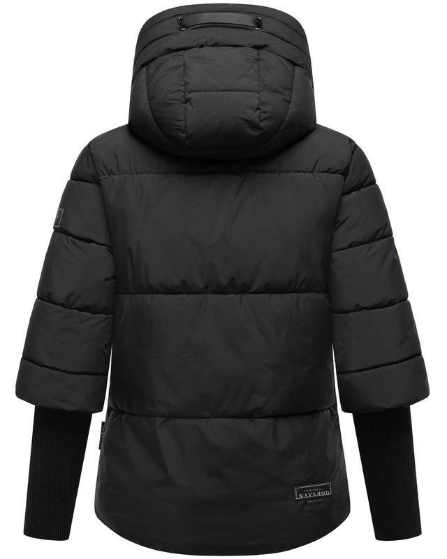 Navahoo Steppjacke »Lotusherz XIV« mit Kapuze Warme gesteppte Winterjacke mit Rippstrickärmeln