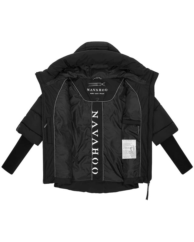 Navahoo Steppjacke »Lotusherz XIV« mit Kapuze Warme gesteppte Winterjacke mit Rippstrickärmeln