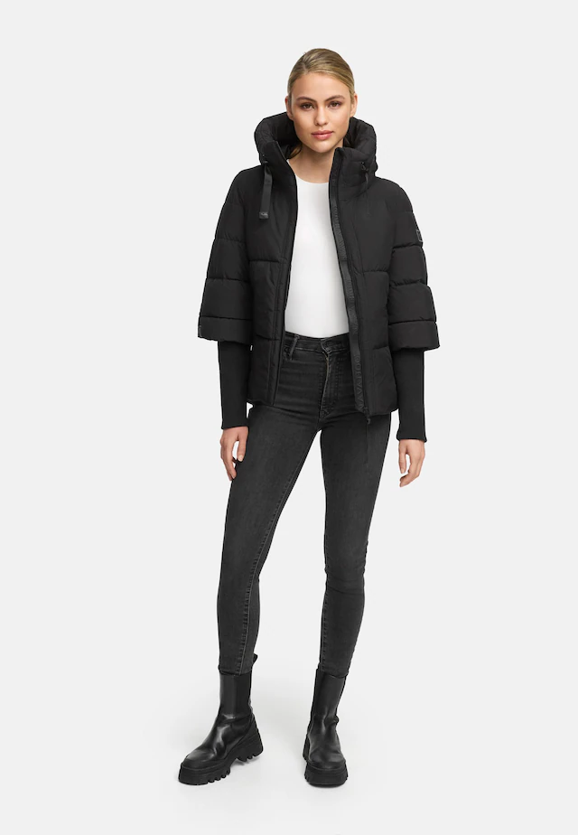 Navahoo Steppjacke »Lotusherz XIV« mit Kapuze Warme gesteppte Winterjacke mit Rippstrickärmeln