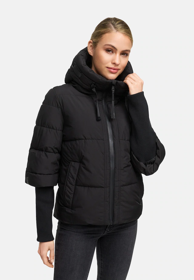 Navahoo Steppjacke »Lotusherz XIV« mit Kapuze Warme gesteppte Winterjacke mit Rippstrickärmeln