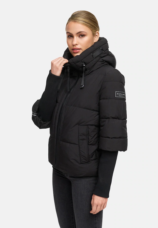 Navahoo Steppjacke »Lotusherz XIV« mit Kapuze Warme gesteppte Winterjacke mit Rippstrickärmeln