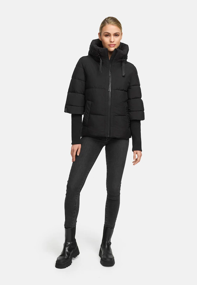 Navahoo Steppjacke »Lotusherz XIV« mit Kapuze Warme gesteppte Winterjacke mit Rippstrickärmeln