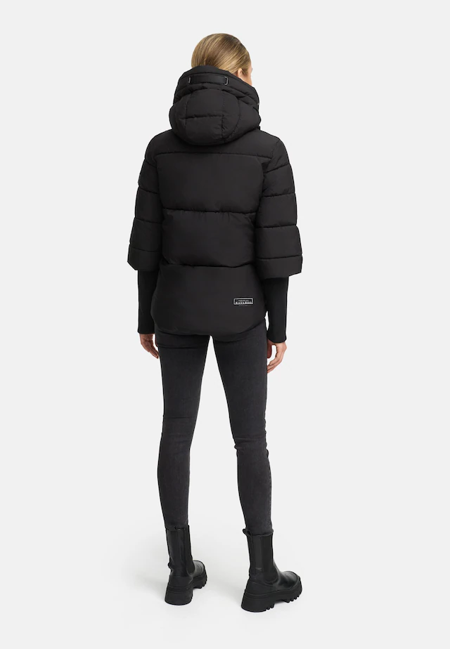 Navahoo Steppjacke »Lotusherz XIV« mit Kapuze Warme gesteppte Winterjacke mit Rippstrickärmeln