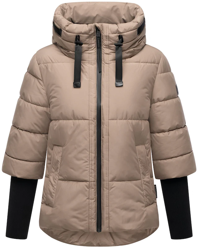 Navahoo Steppjacke »Lotusherz XIV« mit Kapuze Warme gesteppte Winterjacke mit Rippstrickärmeln