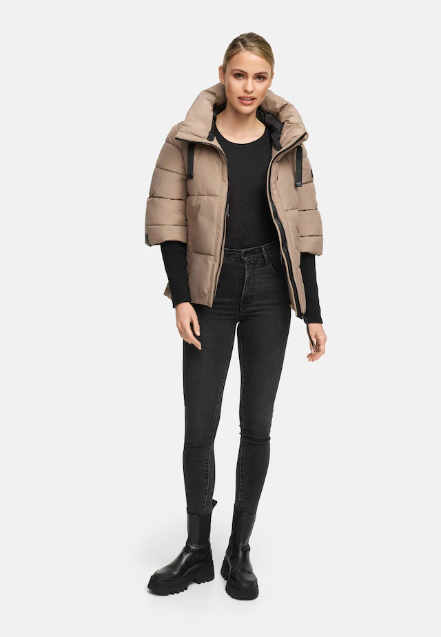 Navahoo Steppjacke »Lotusherz XIV« mit Kapuze Warme gesteppte Winterjacke mit Rippstrickärmeln
