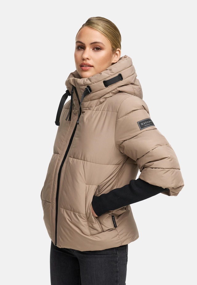 Navahoo Steppjacke »Lotusherz XIV« mit Kapuze Warme gesteppte Winterjacke mit Rippstrickärmeln