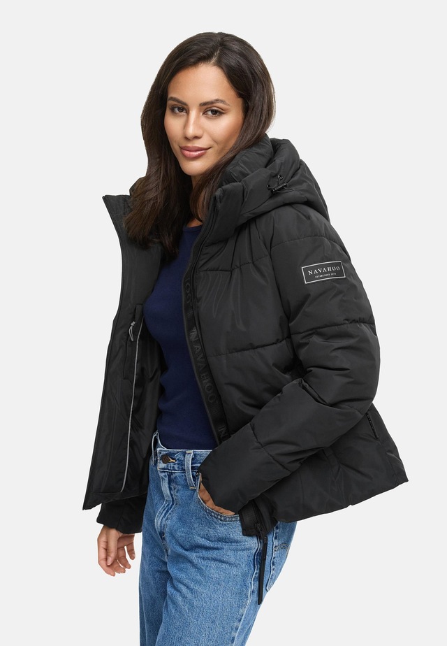 Navahoo Steppjacke »Frostherz XIV« mit Kapuze Kurze gesteppte Damen Winterjacke mit abnehmbarer Kapuze