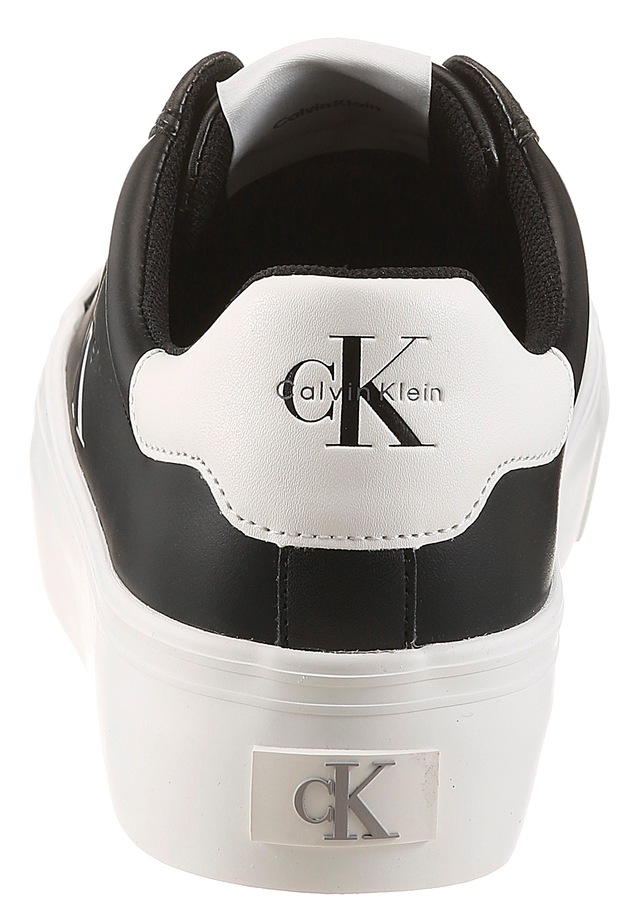 Calvin Klein Plateausneaker »VULC FLATFORM LACEUP LOW LTH« Schnürschuh, Halbschuh, Freizeitschuh mit seitlichem Logoschriftzug