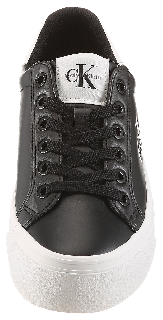 Calvin Klein Plateausneaker »VULC FLATFORM LACEUP LOW LTH« Schnürschuh, Halbschuh, Freizeitschuh mit seitlichem Logoschriftzug