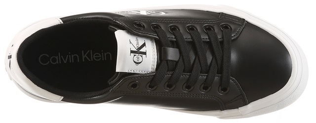 Calvin Klein Plateausneaker »VULC FLATFORM LACEUP LOW LTH« Schnürschuh, Halbschuh, Freizeitschuh mit seitlichem Logoschriftzug
