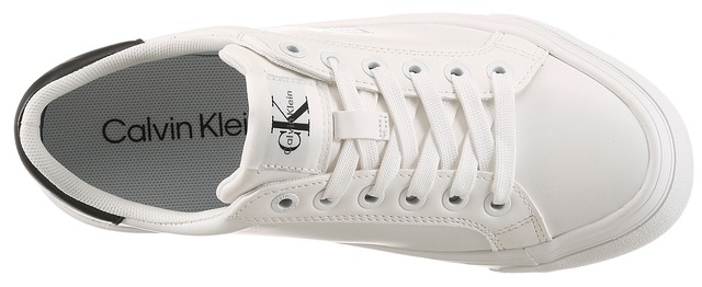 Calvin Klein Plateausneaker »VULC FLATFORM LACEUP LOW LTH« Schnürschuh, Halbschuh, Freizeitschuh mit seitlichem Logoschriftzug