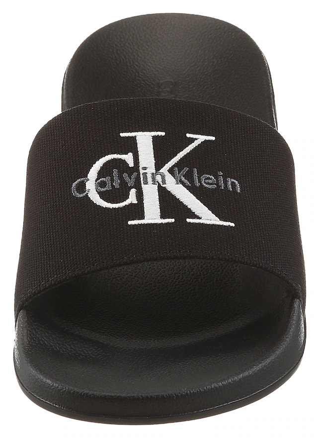 Calvin Klein Pantolette »ESS SLIDE CV WN« Sommerschuh, Poolslides, Pantolette, Strandschuh mit Logoschriftzug