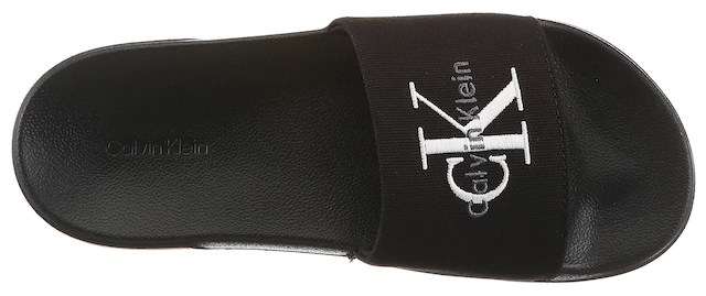 Calvin Klein Pantolette »ESS SLIDE CV WN« Sommerschuh, Poolslides, Pantolette, Strandschuh mit Logoschriftzug