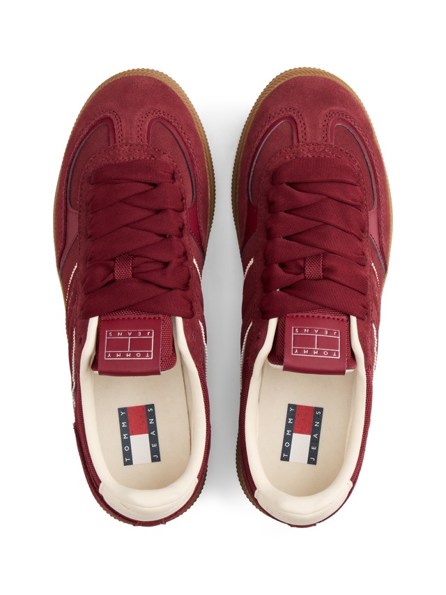 Tommy Jeans Plateausneaker »THE GREENWICH EDGE SUEDE« Freizeitschuh, Halbschuh, Schnürschuh mit gepolstertem Schaftrand