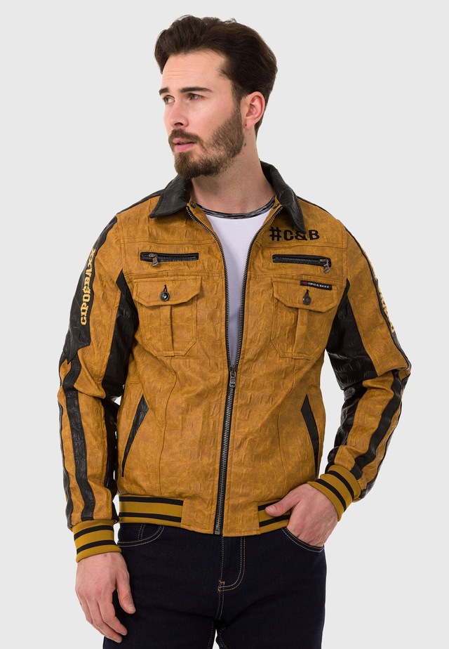 Cipo & Baxx Lederimitatjacke »Jacke« ohne Kapuze aus Kunstleder