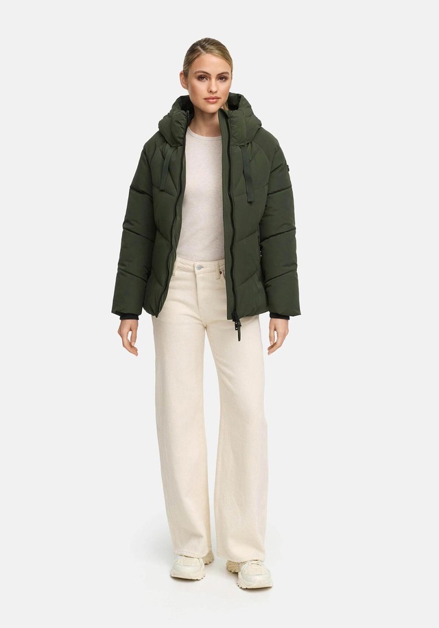 Marikoo Winterjacke »Kwamee« Schräg gesteppte Winterjacke mit fester Kapuze