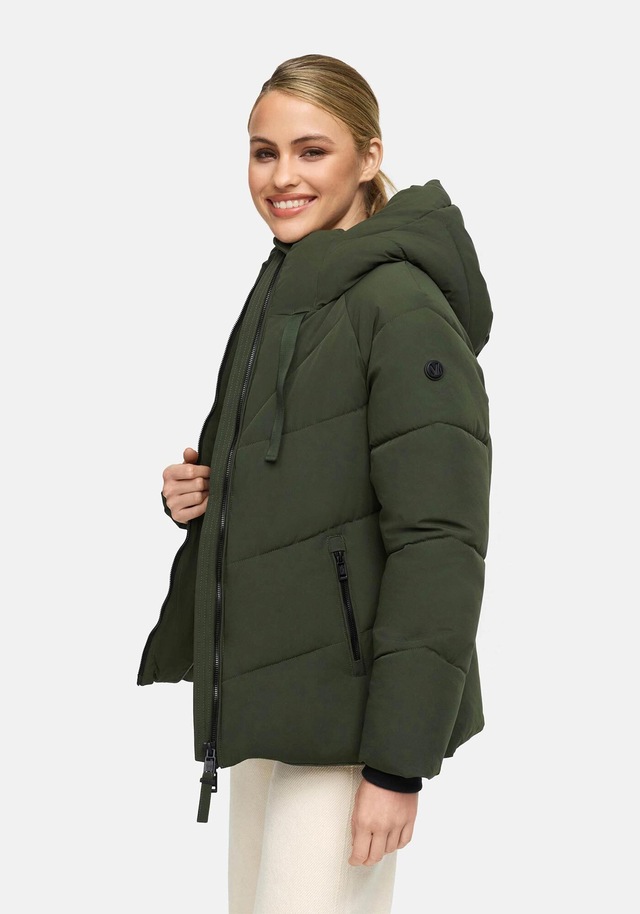 Marikoo Winterjacke »Kwamee« Schräg gesteppte Winterjacke mit fester Kapuze
